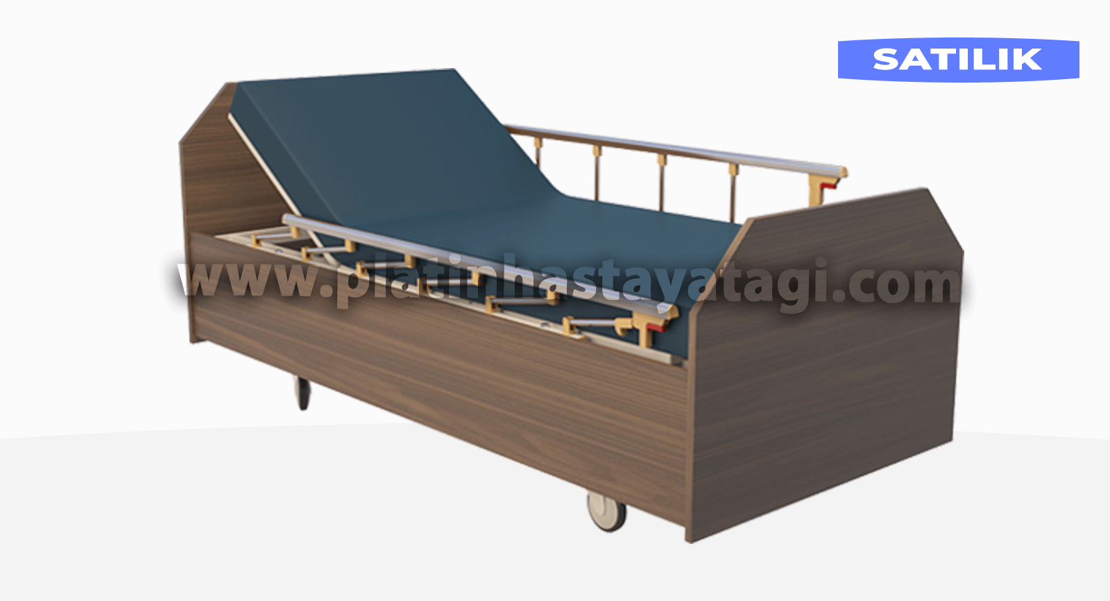 2 Motorlu Ahşap Kaplama Hasta Yatağı